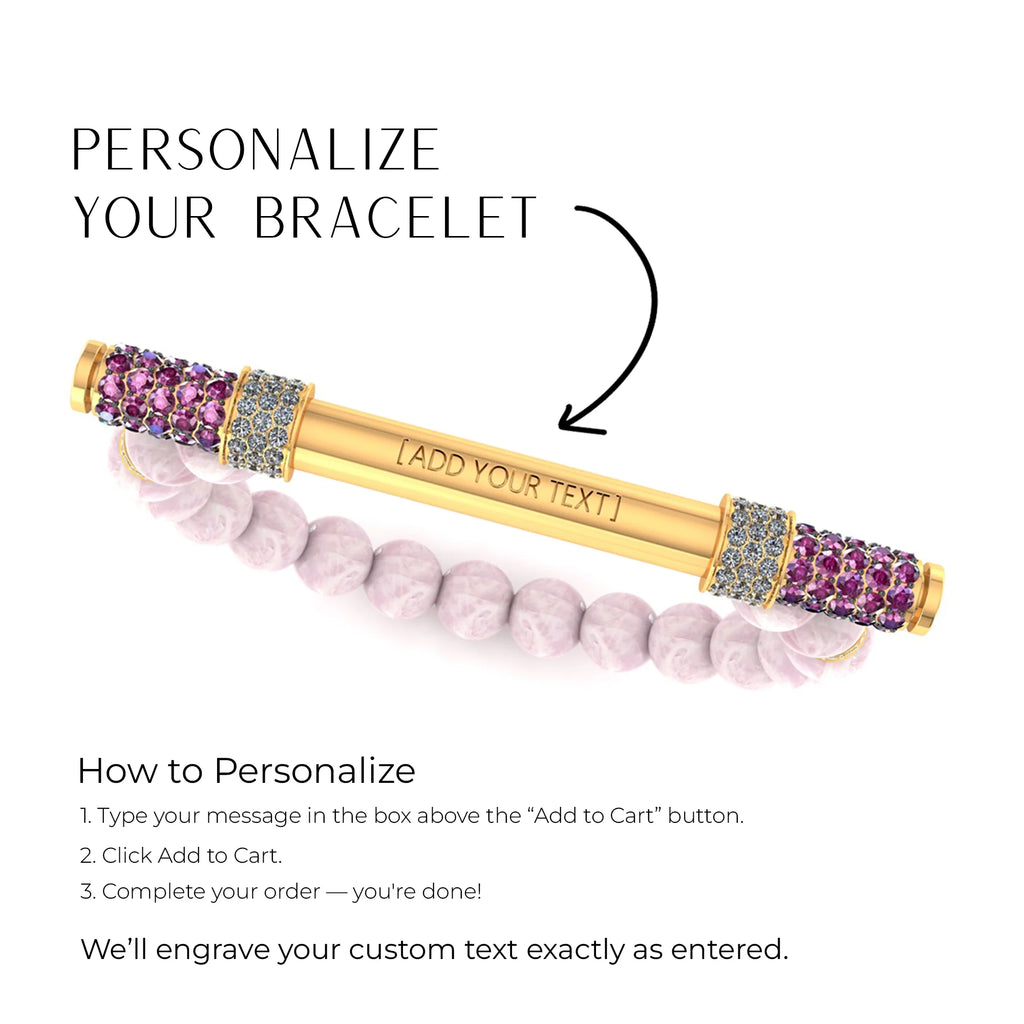 Kunzite & Diamond Baton Bracelet