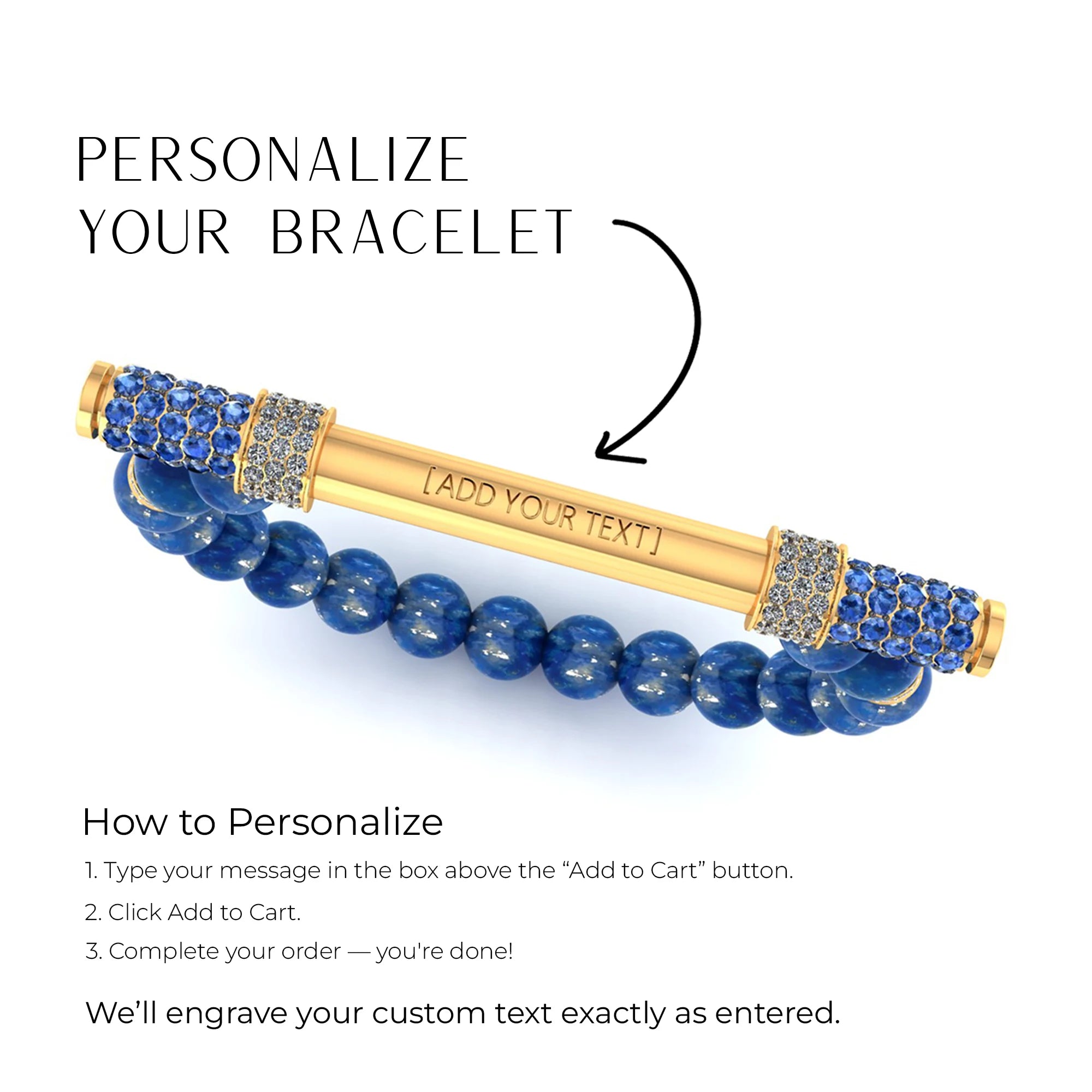 Lapis Lazuli & Diamond Baton Bracelet