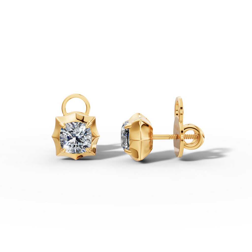 Étoile Cushion Solid Gold Studs