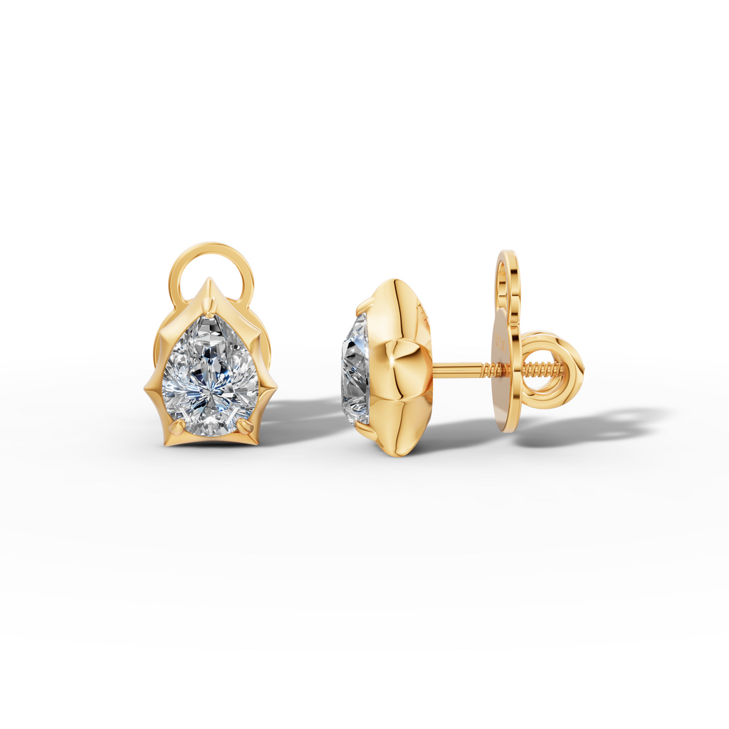 Étoile Pear Solid Gold Studs