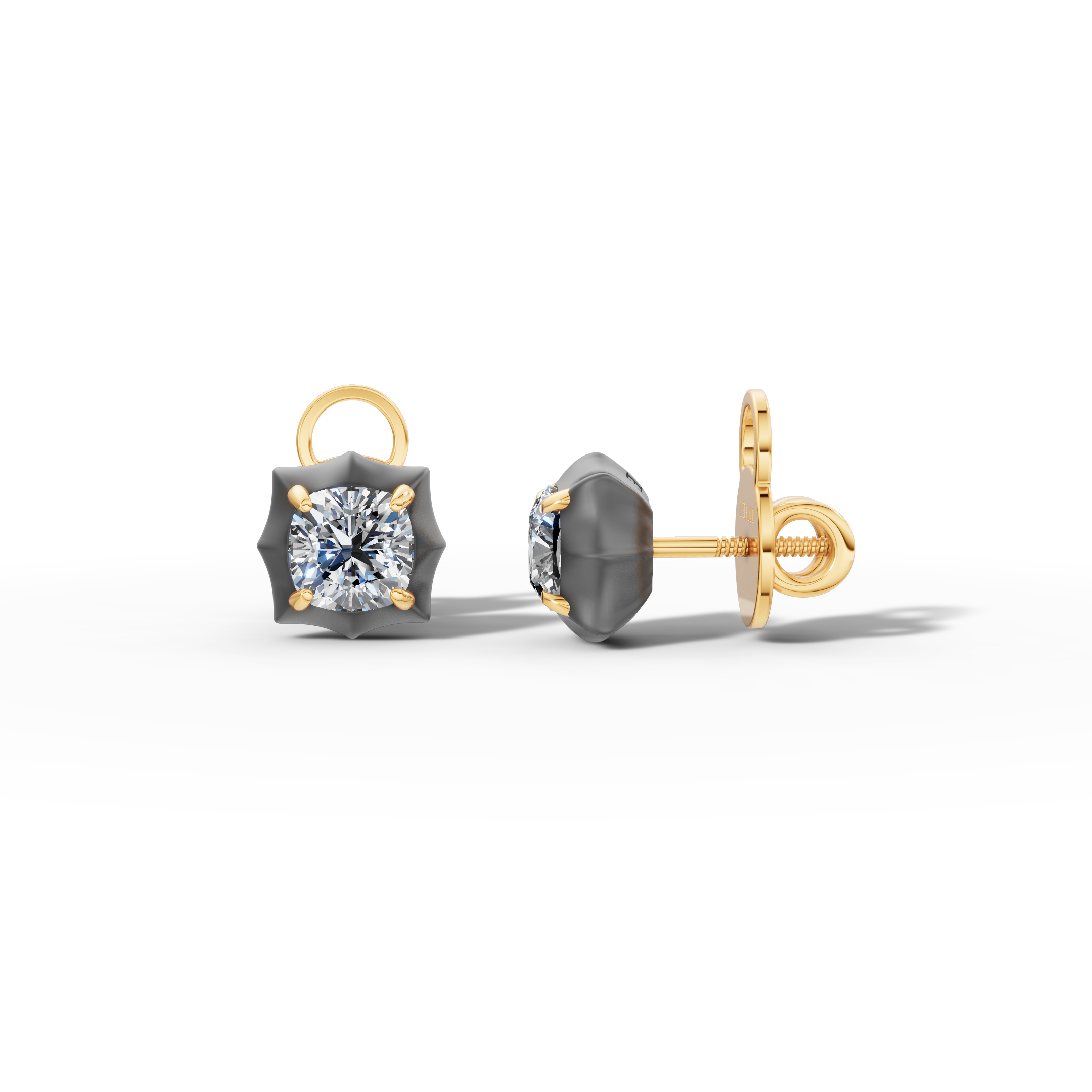 Étoile Cushion Solid Gold Studs