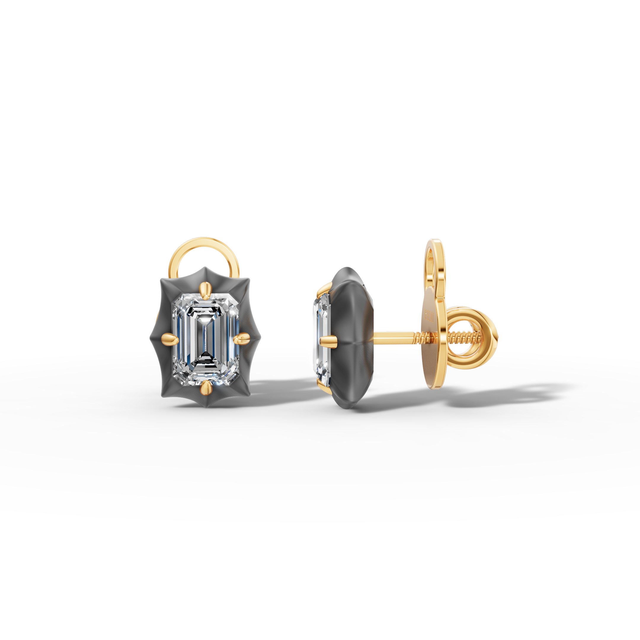 Étoile Emerald Solid Gold Studs