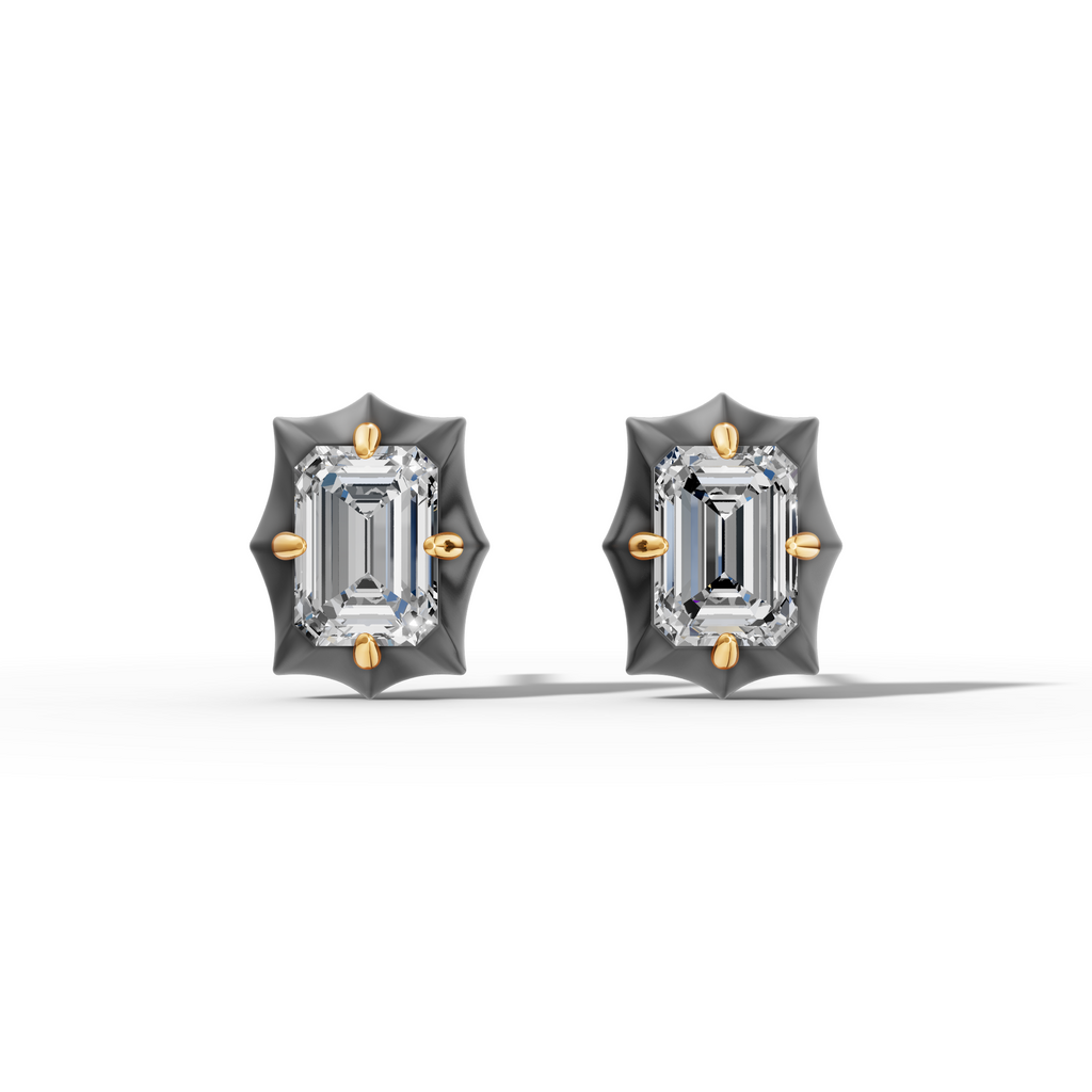 Étoile Emerald Solid Gold Studs