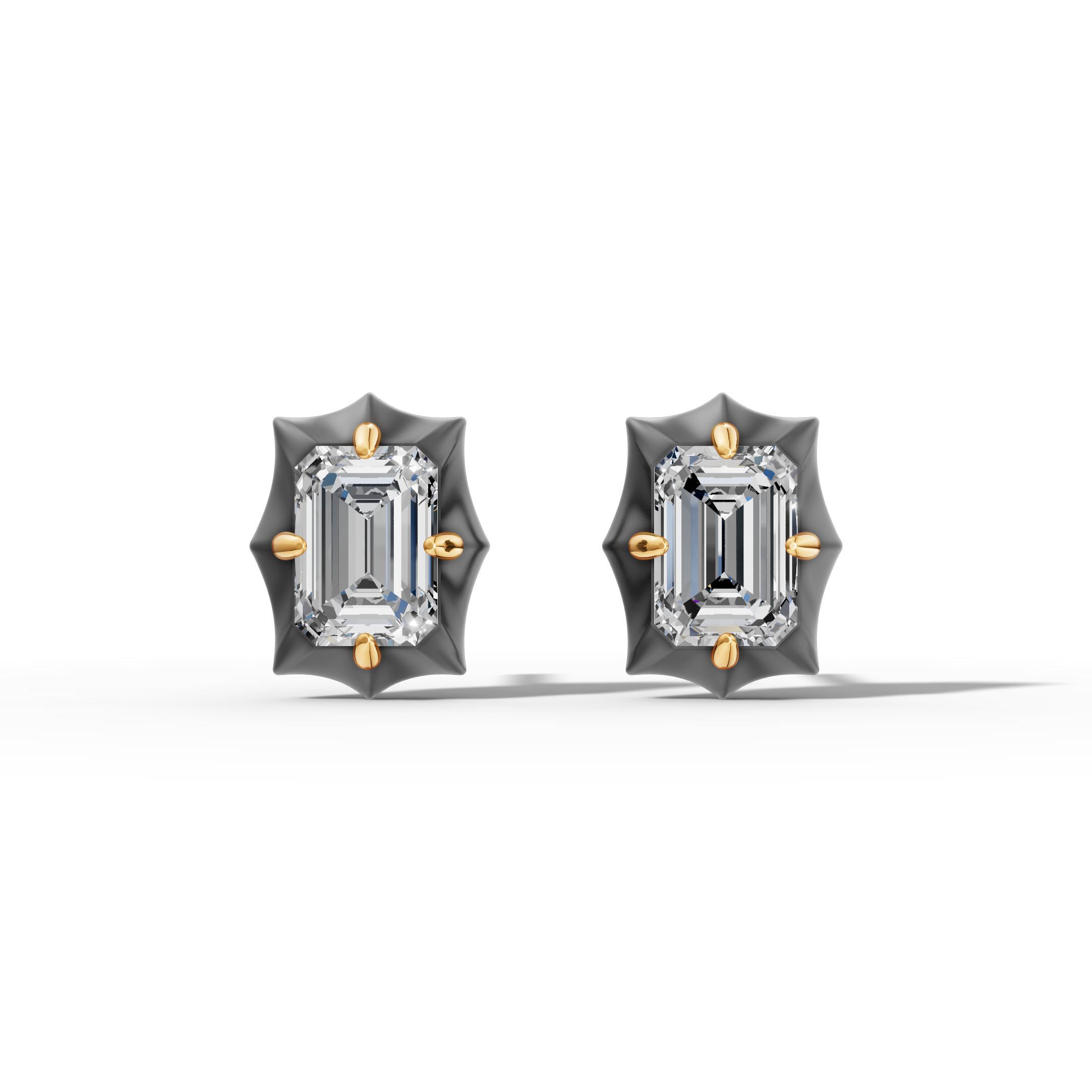 Étoile Emerald Solid Gold Studs