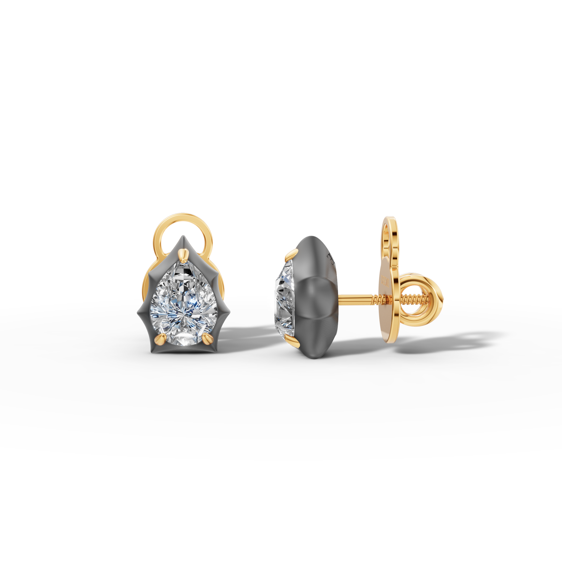 Étoile Pear Solid Gold Studs