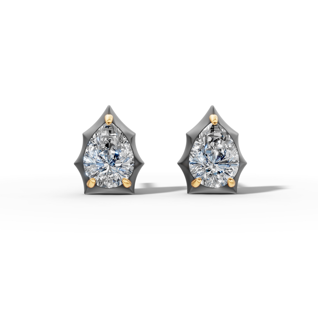 Étoile Pear Solid Gold Studs