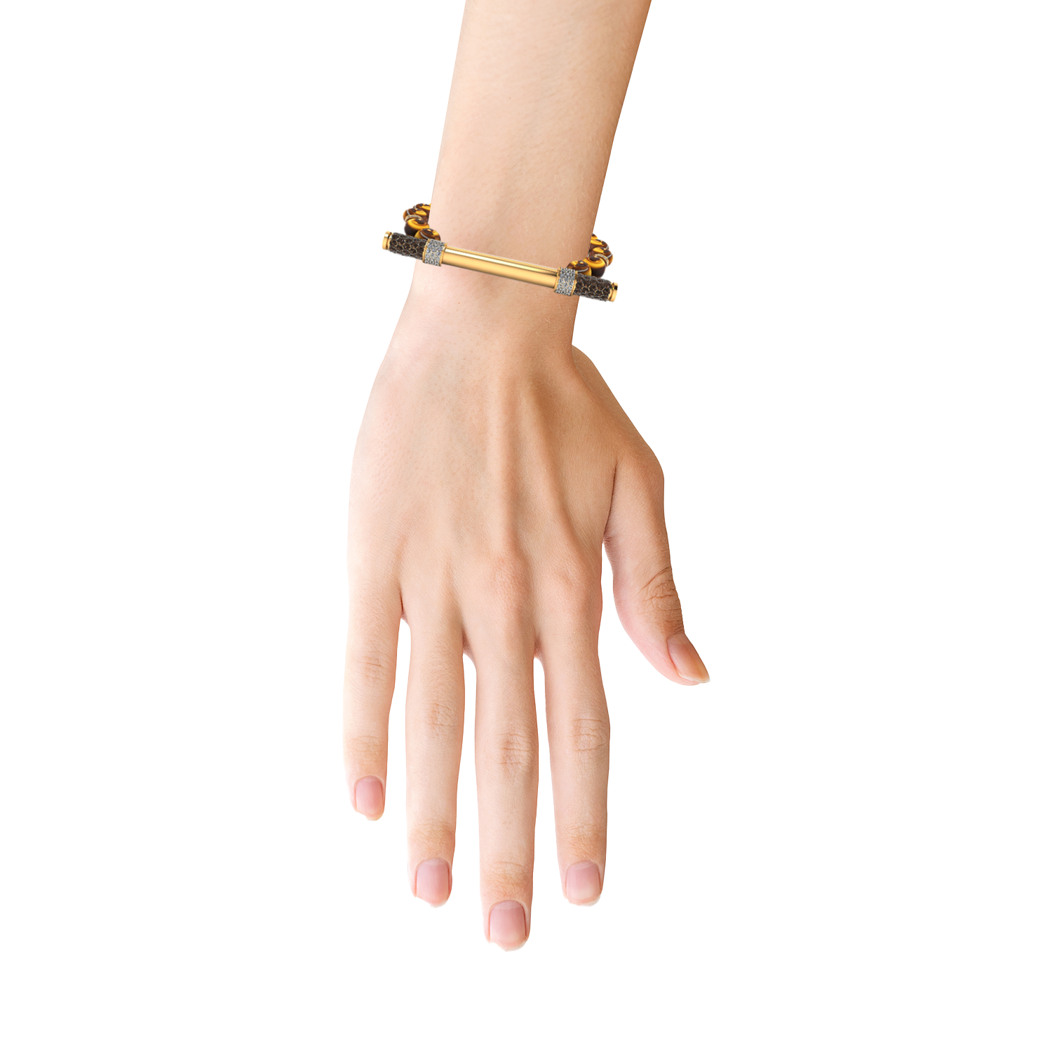 Tiger’s Eye & Diamond Baton Bracelet