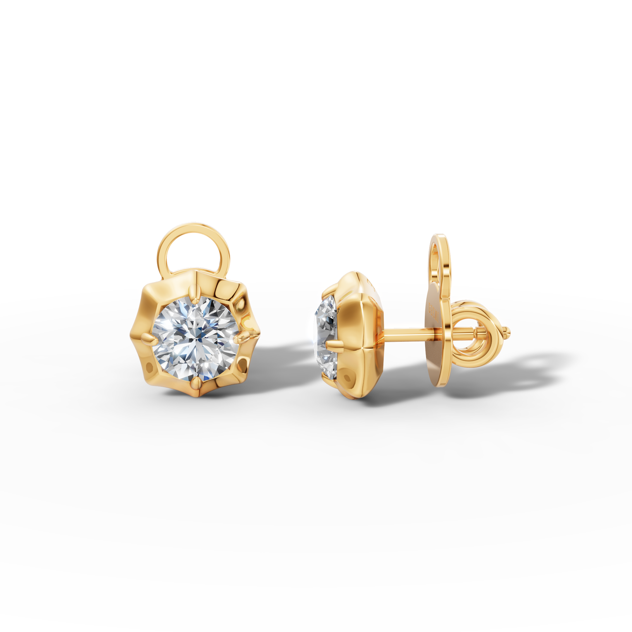 Étoile Round Sterling Silver Studs