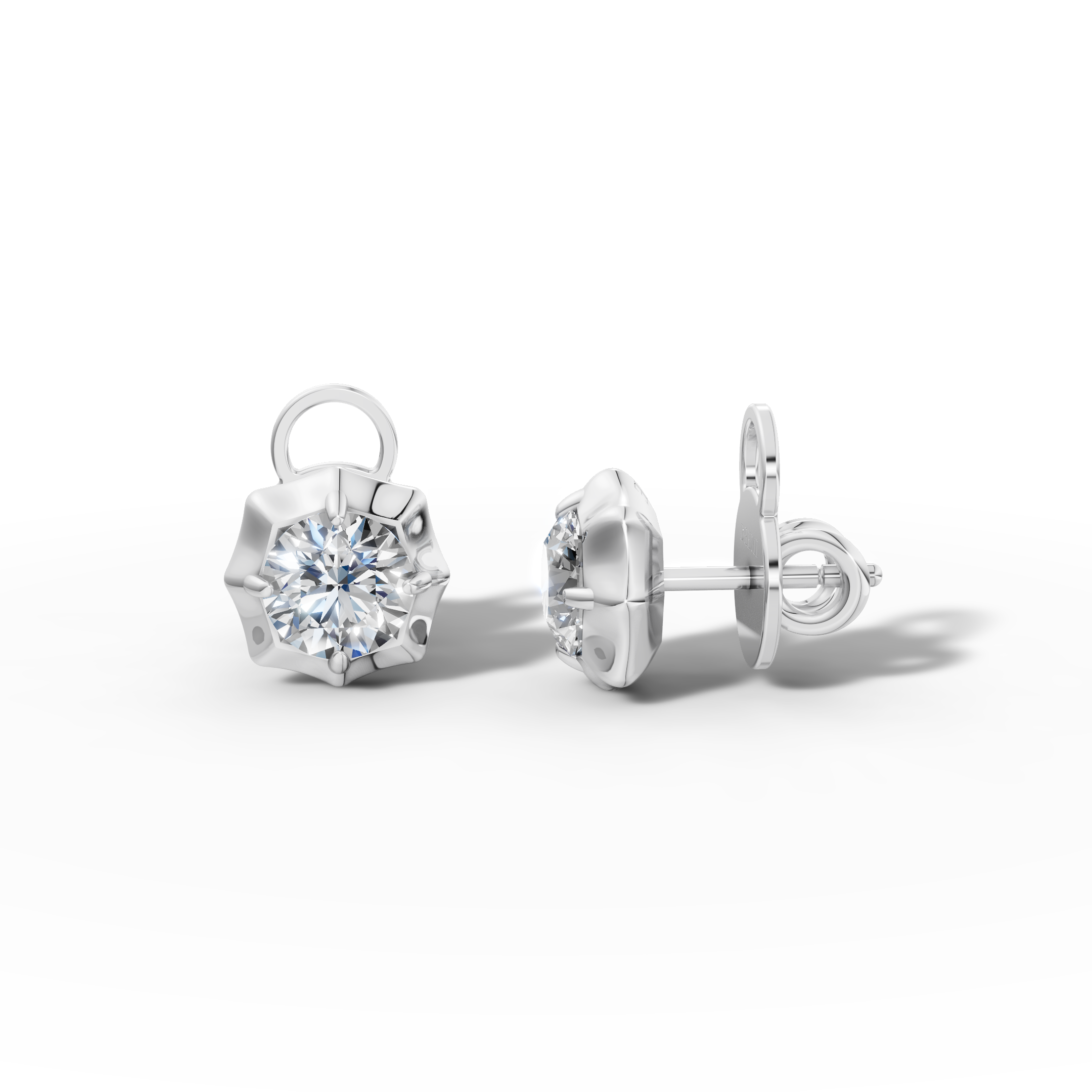 Étoile Round Sterling Silver Studs
