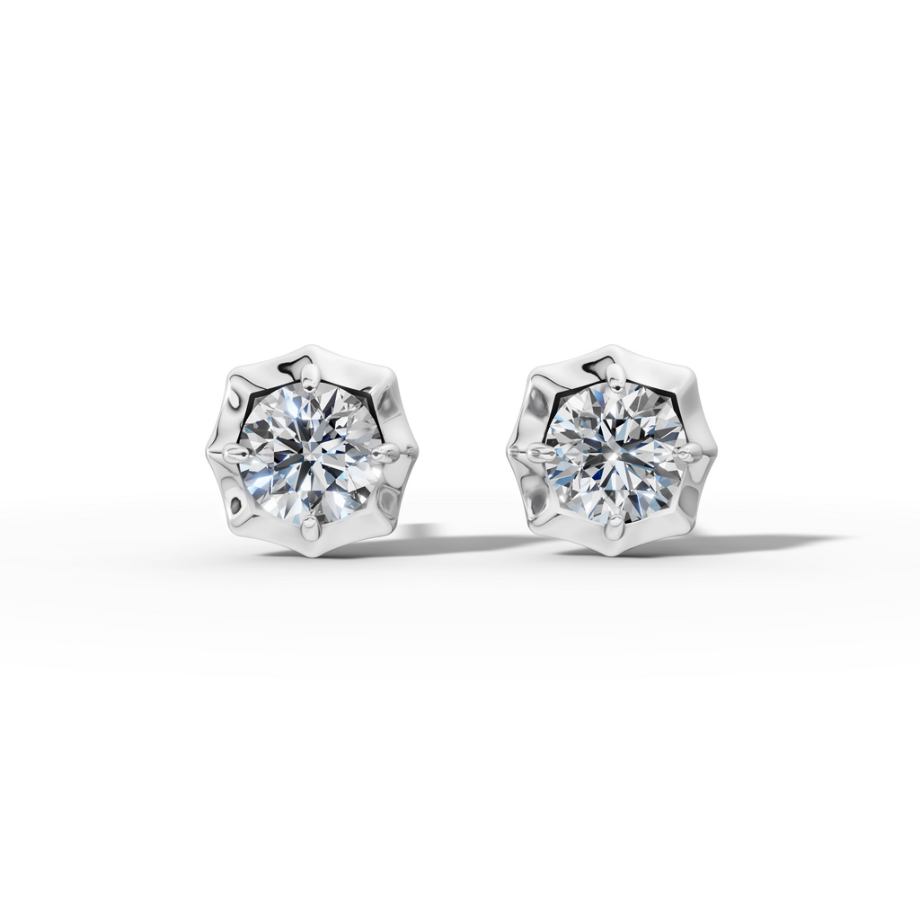 Étoile Round Sterling Silver Studs