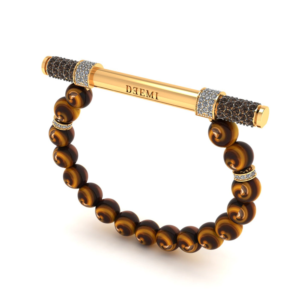 Tiger’s Eye & Diamond Baton Bracelet