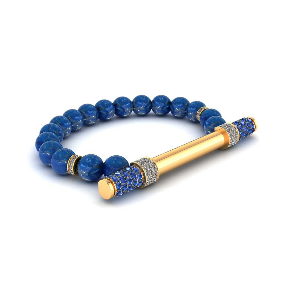 Lapis Lazuli & Diamond Baton Bracelet