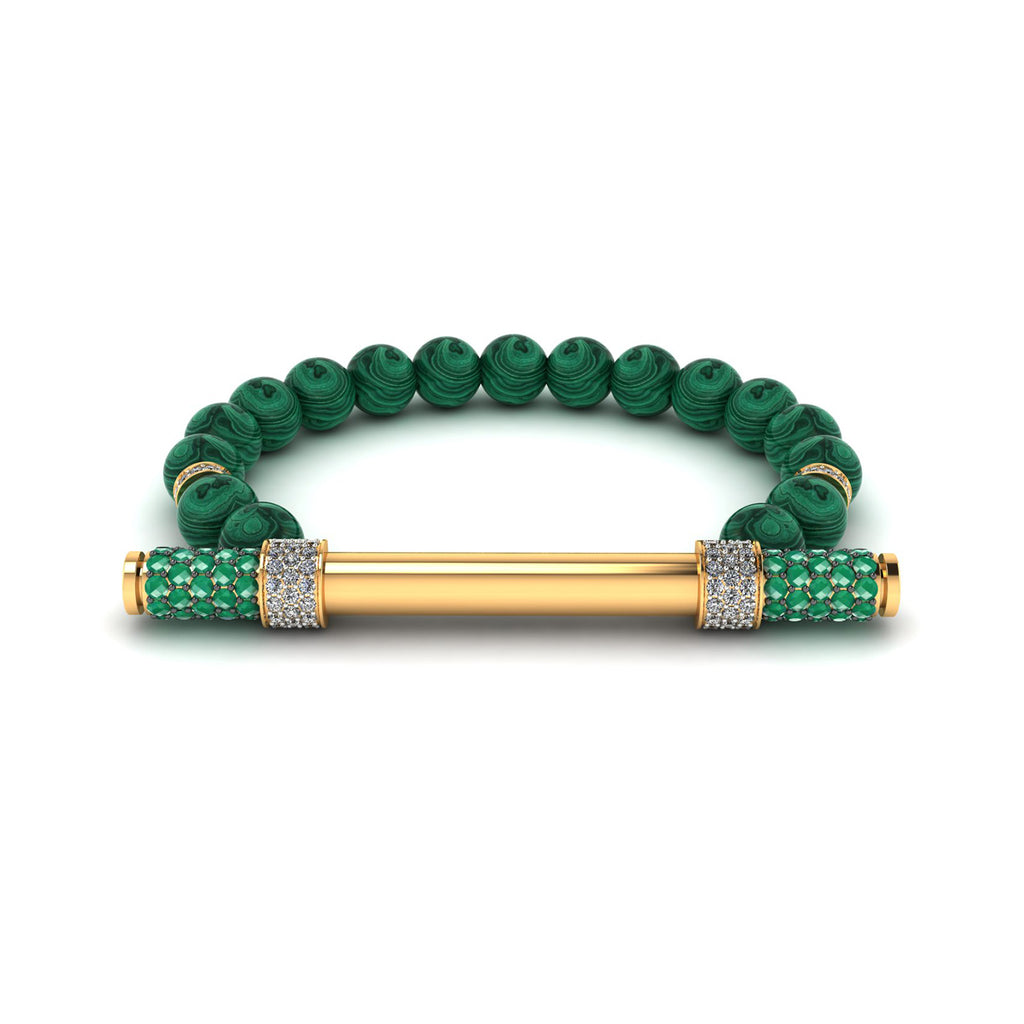 Malachite & Diamond Baton Bracelet