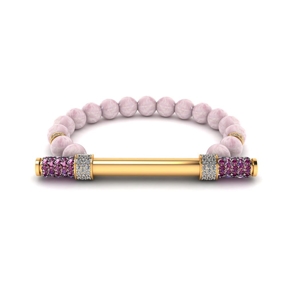 Kunzite & Diamond Baton Bracelet