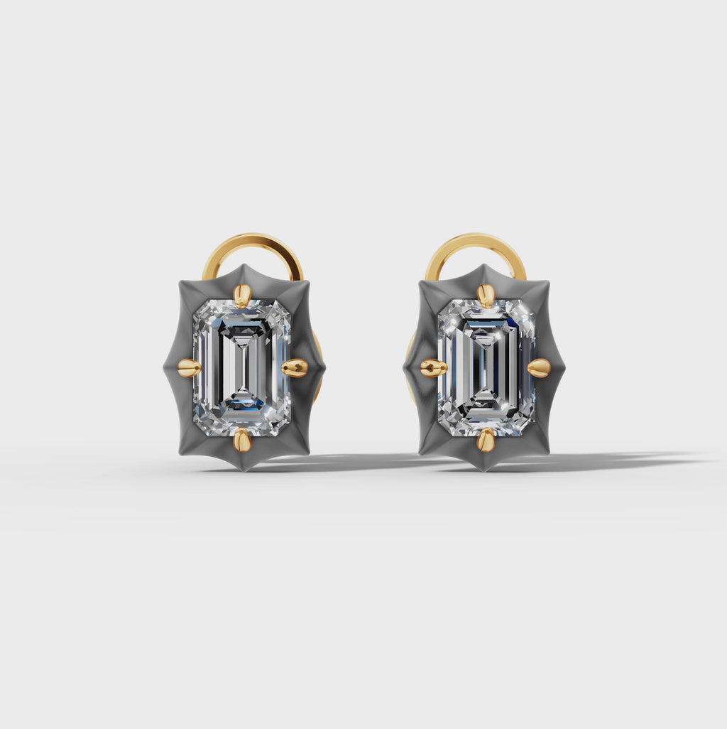 Étoile Emerald Solid Gold Studs