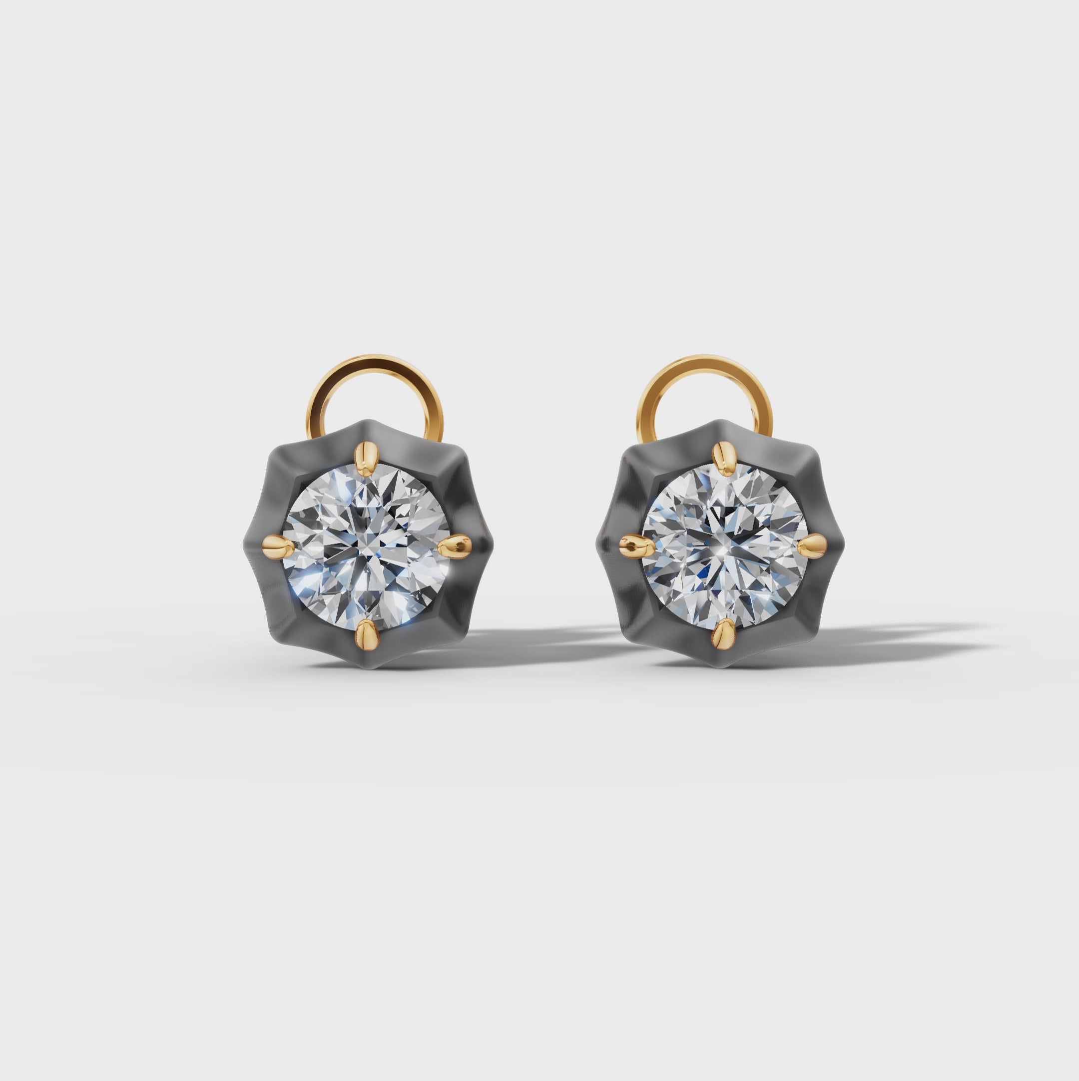 Étoile Round Sterling Silver Studs