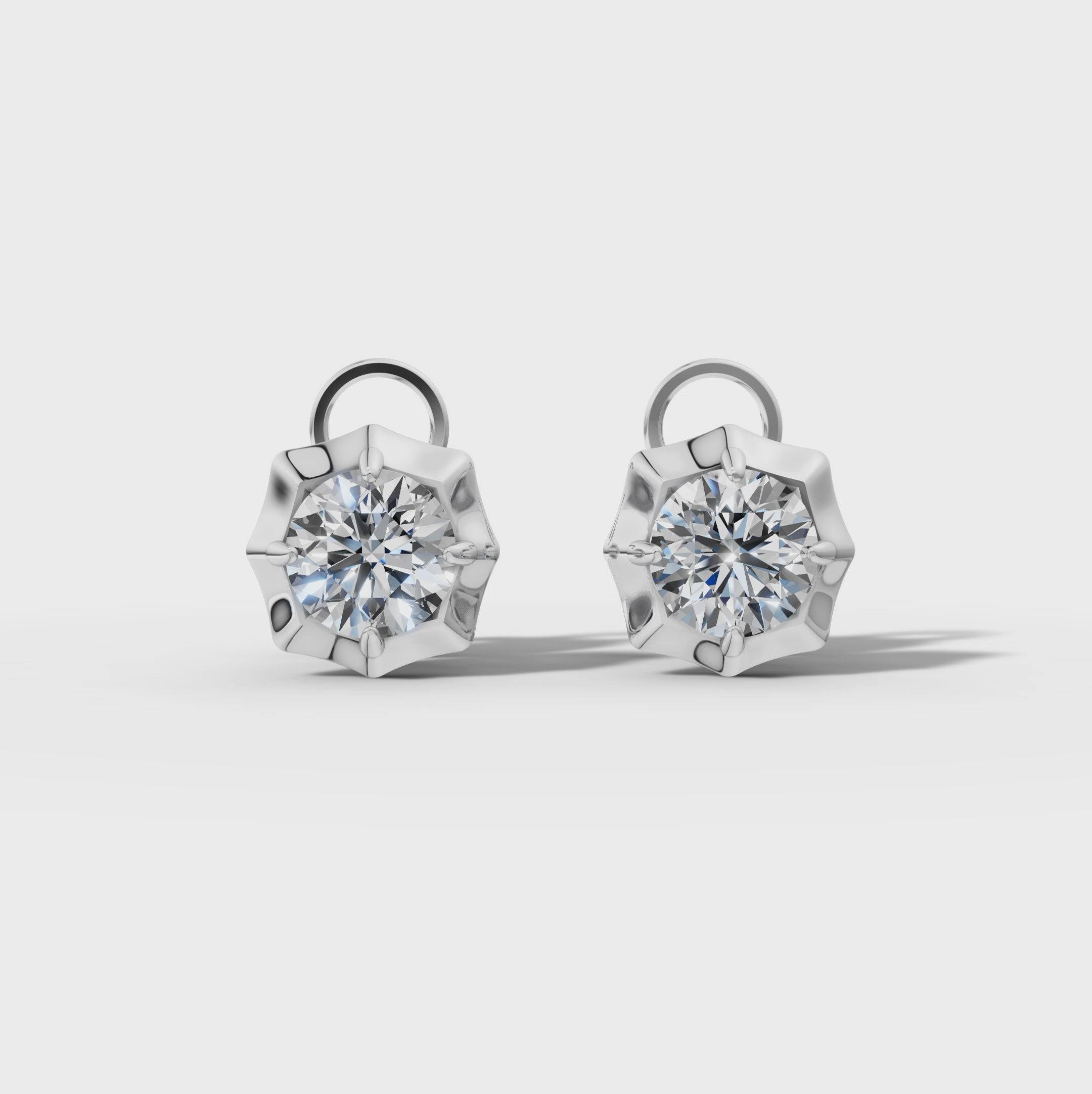 Étoile Round Sterling Silver Studs