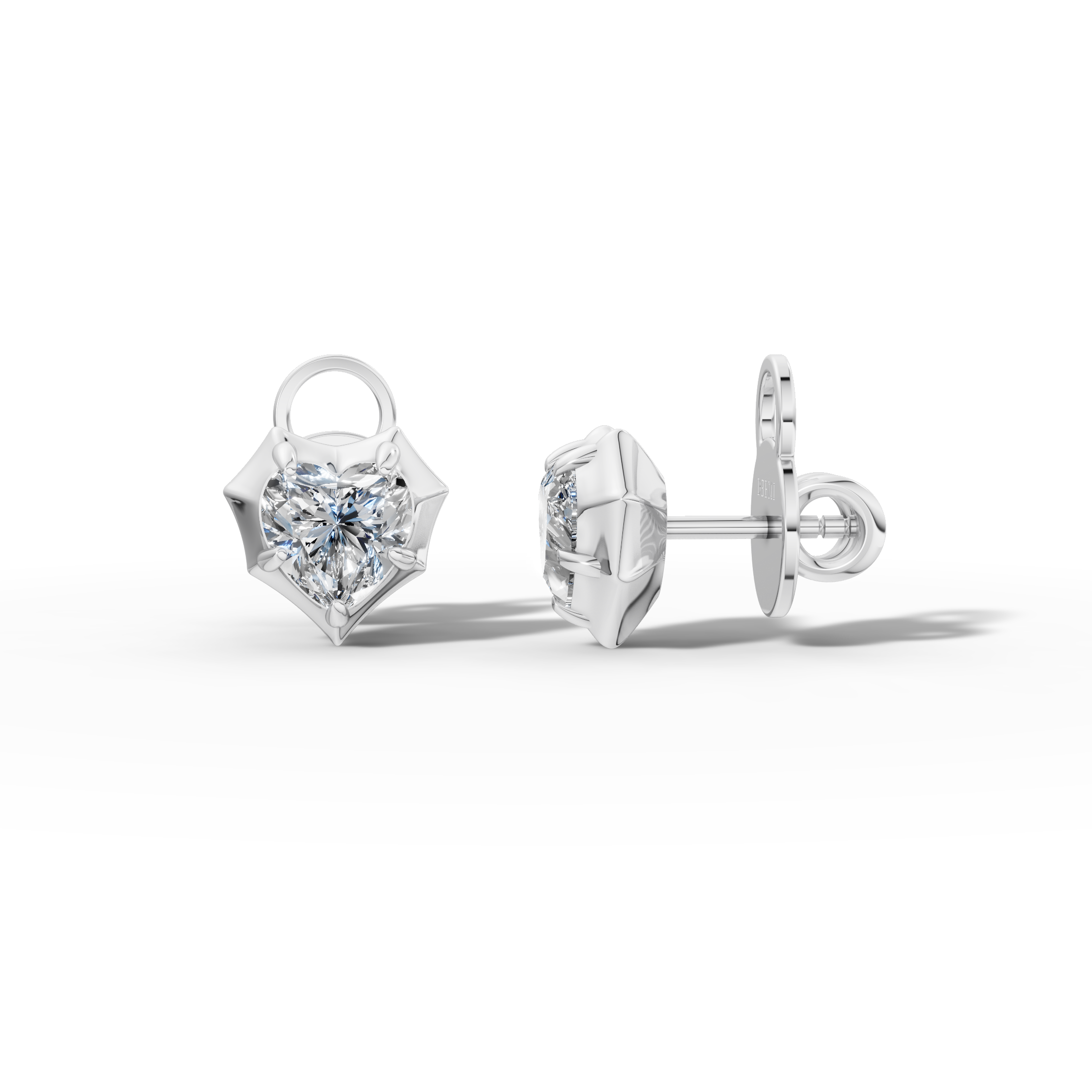 Étoile Heart Sterling Silver Studs