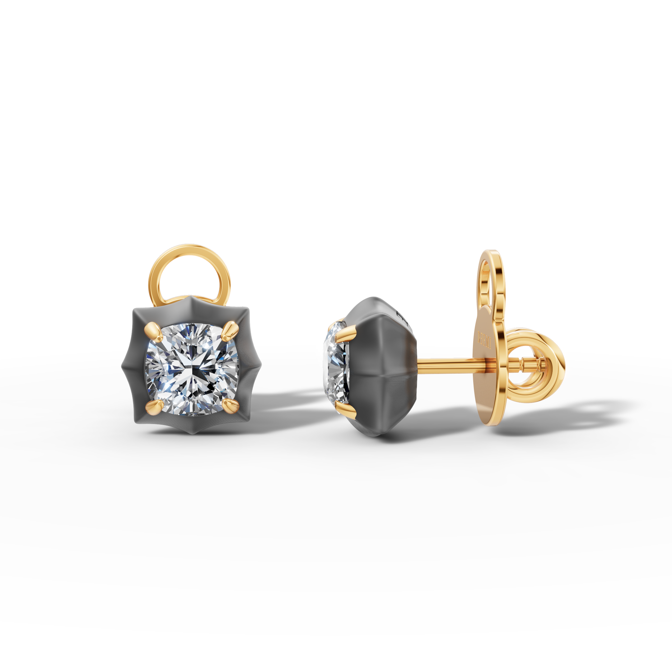 Étoile Cushion Solid Gold Studs