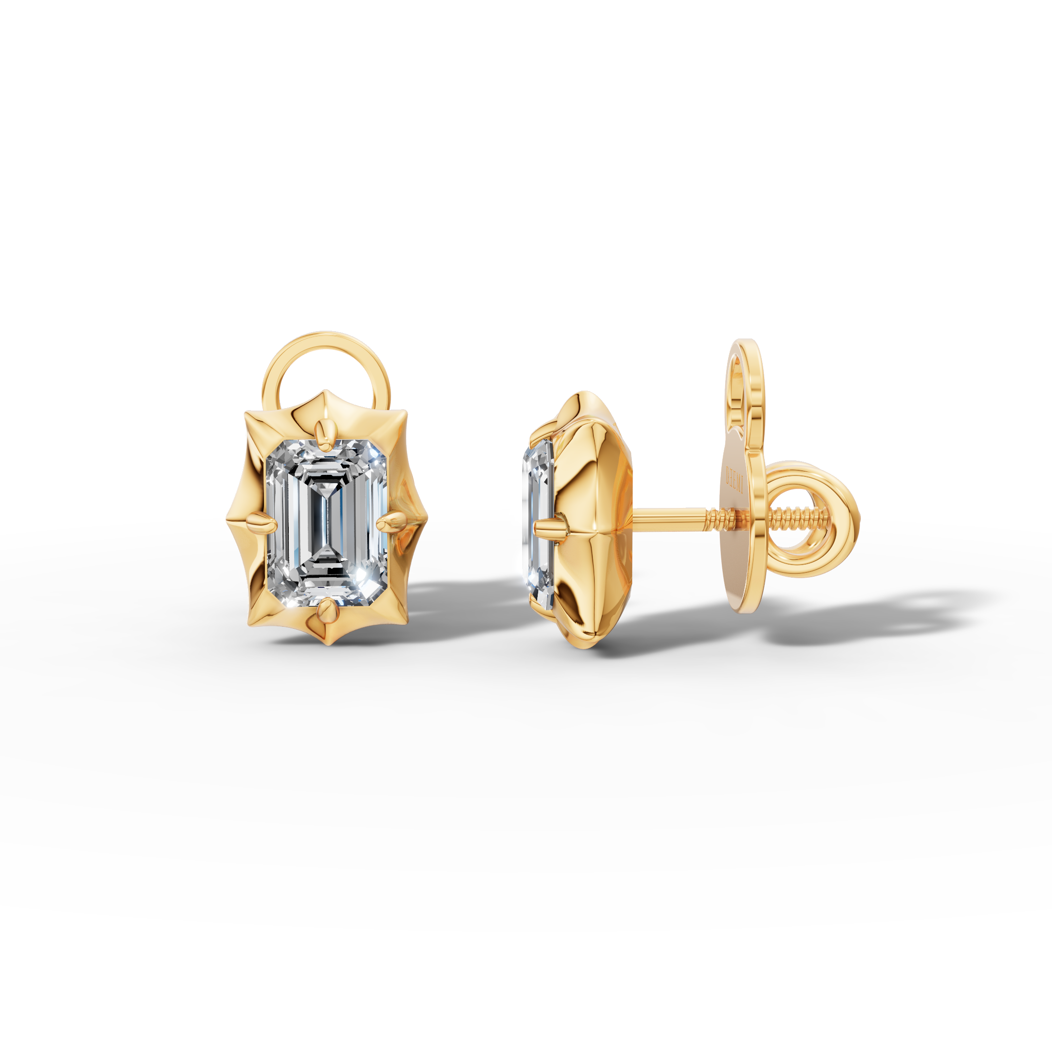Étoile Emerald Solid Gold Studs