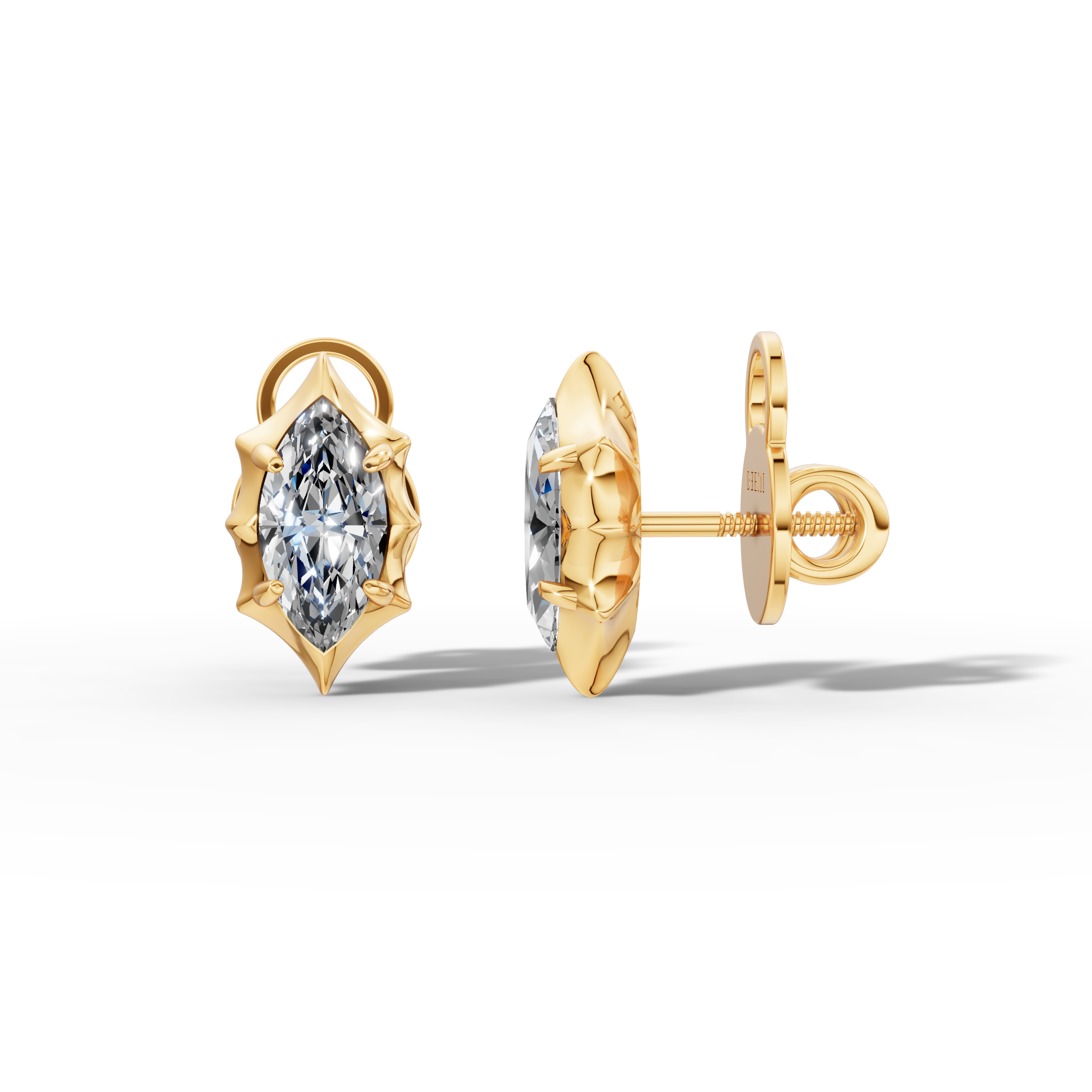 Étoile Marquise Solid Gold Studs