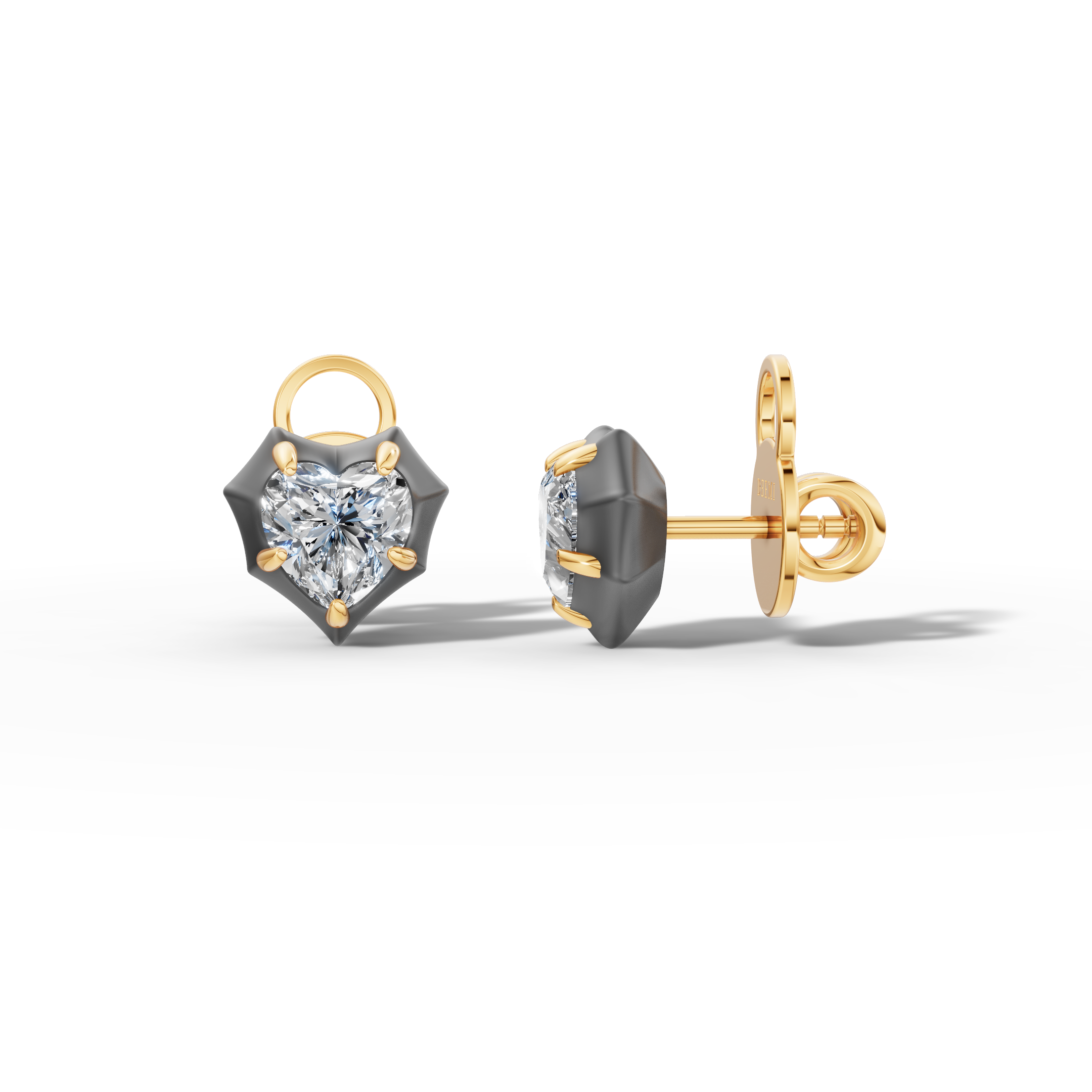 Étoile Heart Sterling Silver Studs