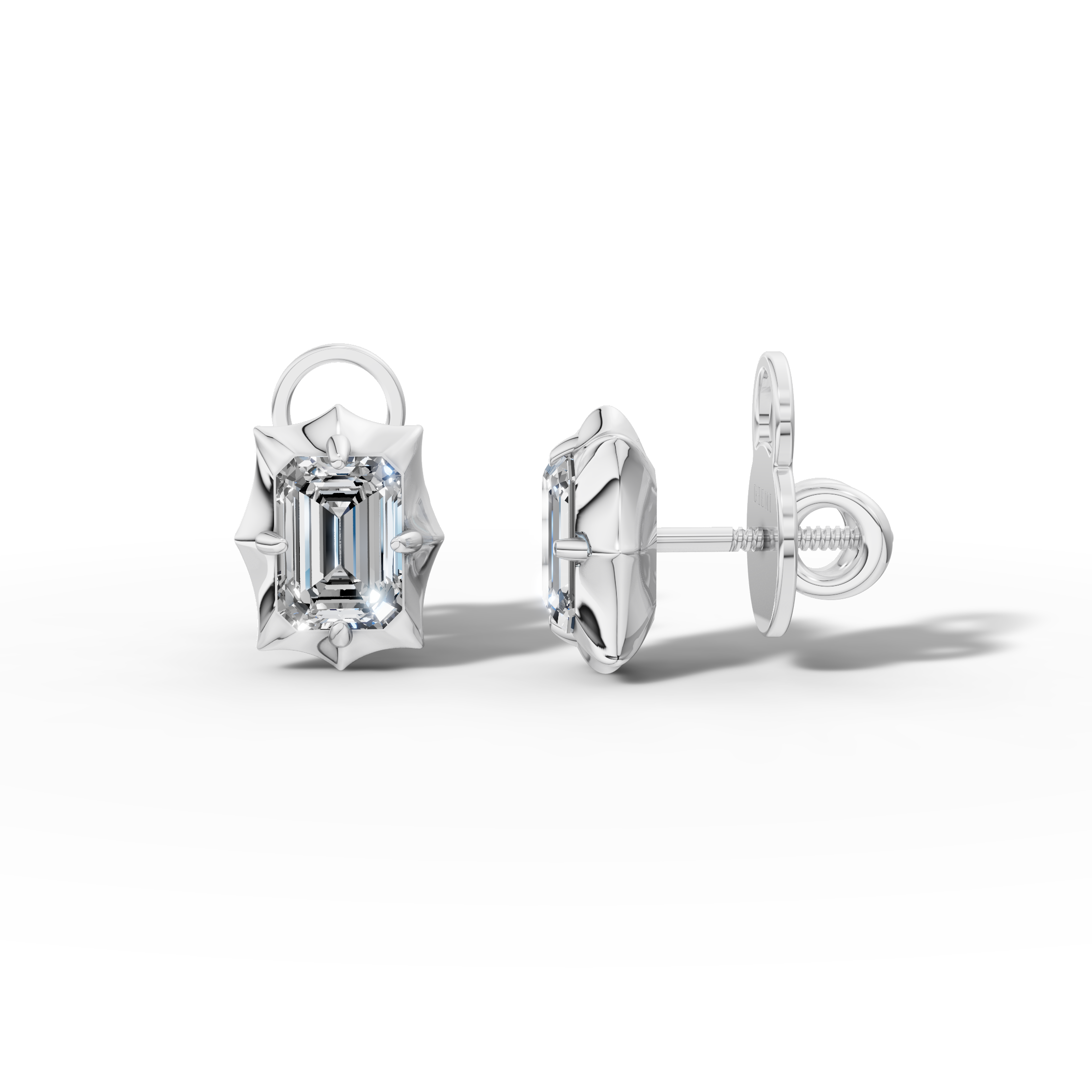 Étoile Emerald Solid Gold Studs