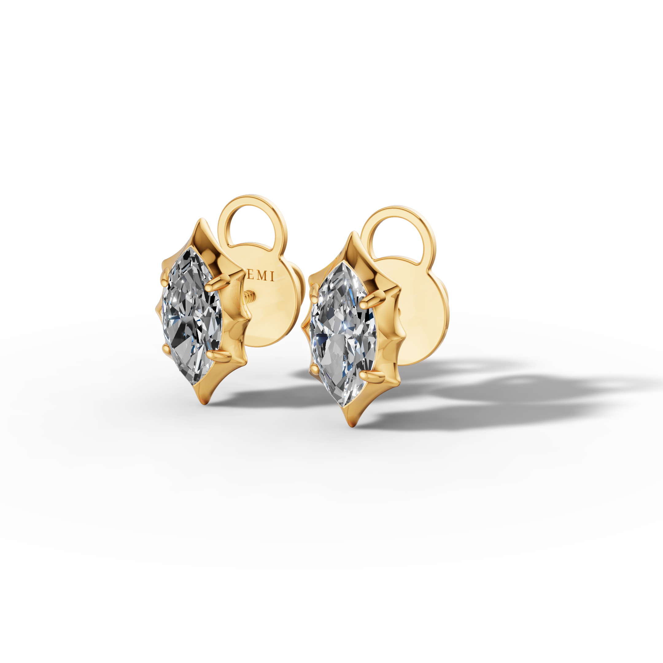 Étoile Marquise Solid Gold Studs