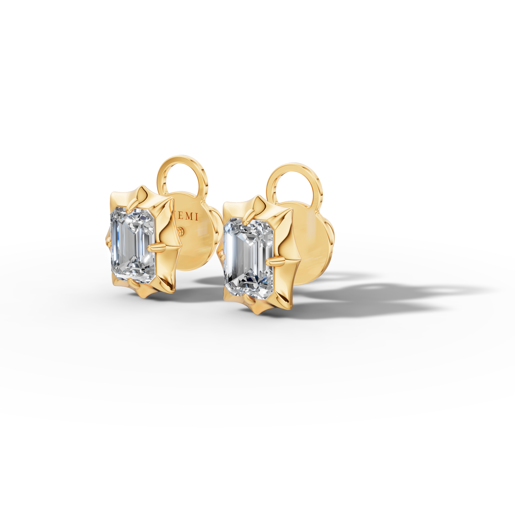 Étoile Emerald Solid Gold Studs