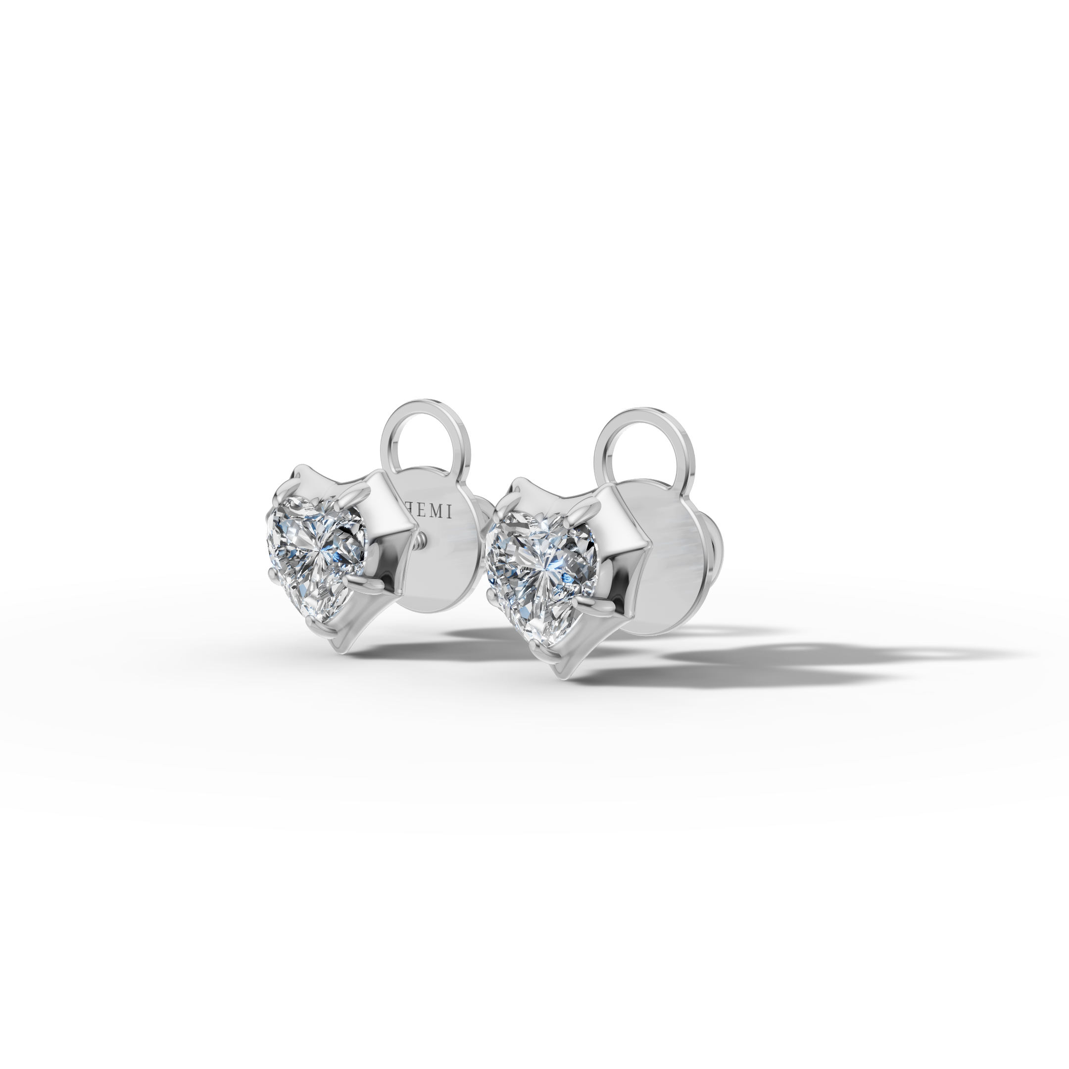 Étoile Heart Solid Gold Studs