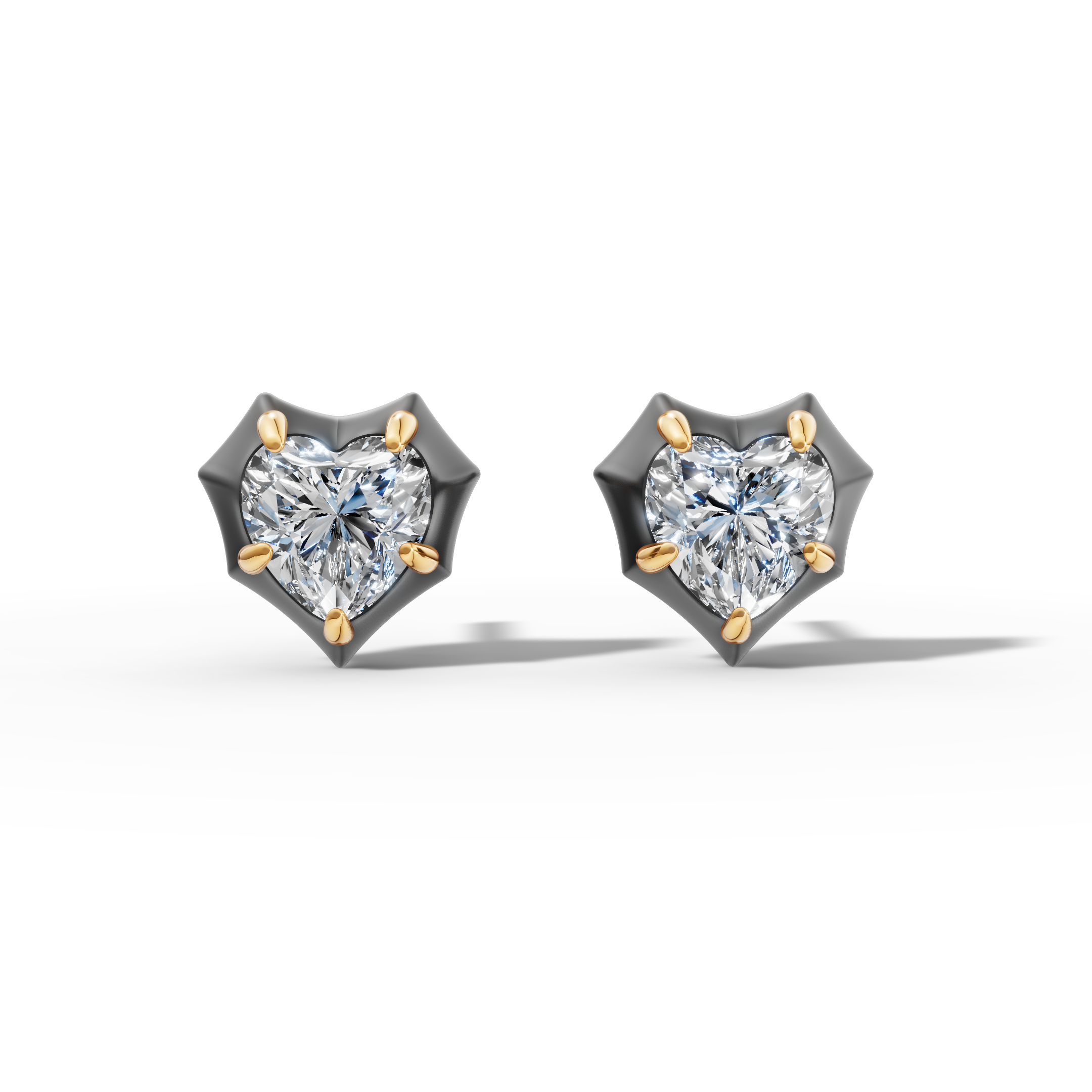 Étoile Heart Sterling Silver Studs