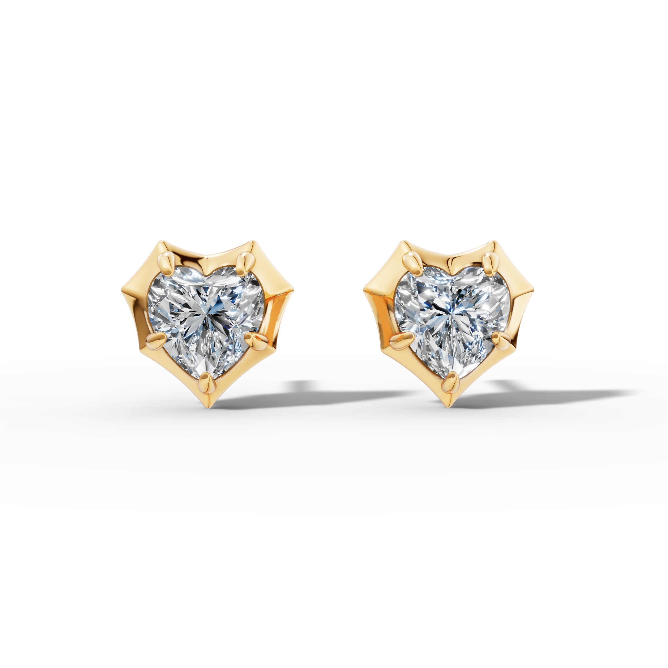 Étoile Heart Sterling Silver Studs